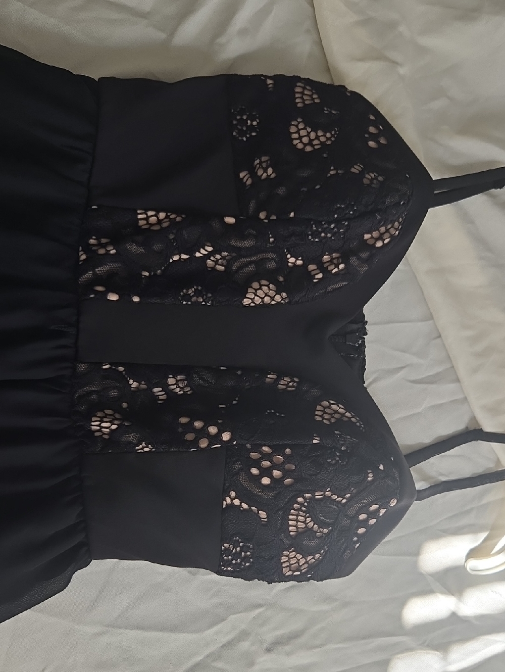 Lily Rose Black Strapless Lace Bustier Dress